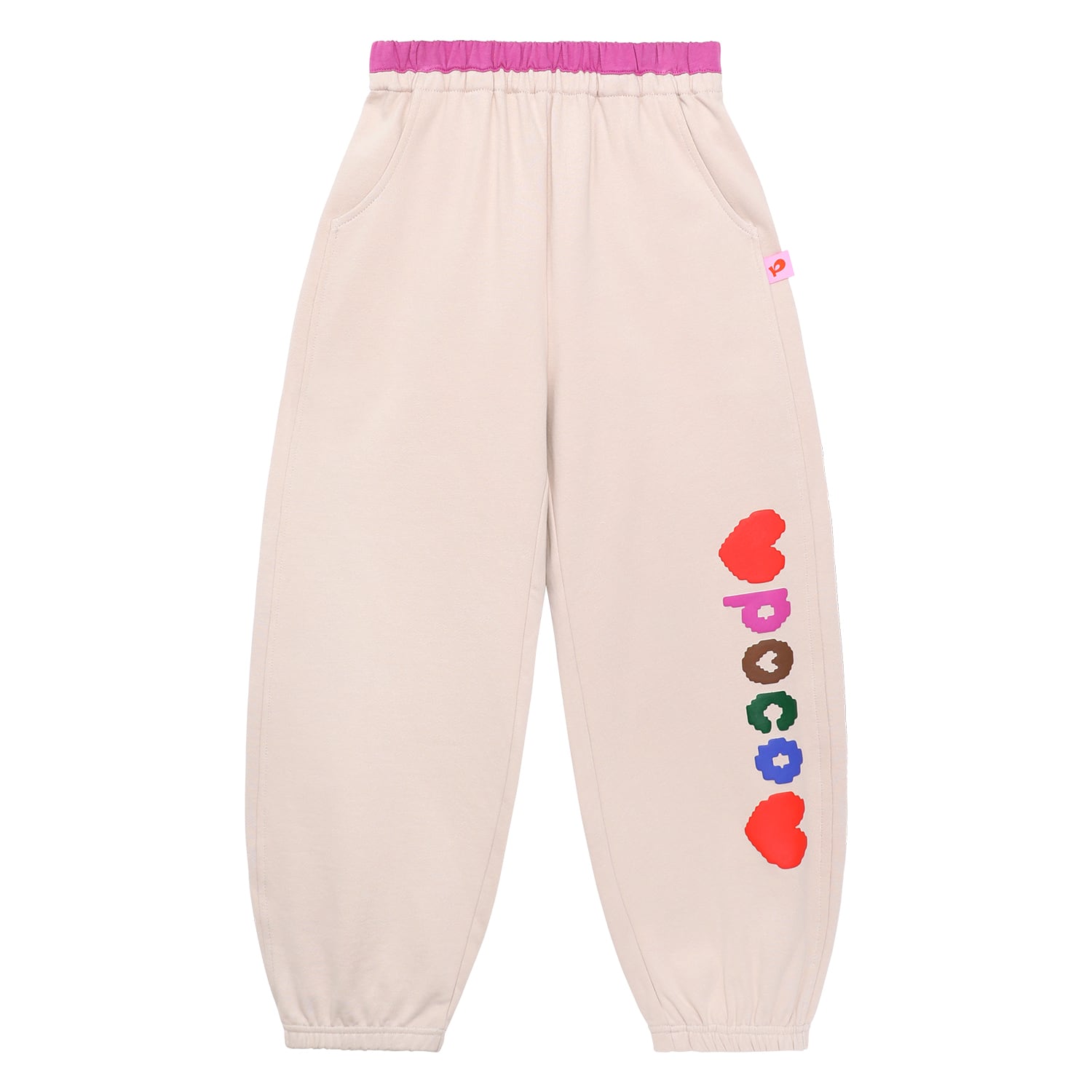 Puff-Print Colour-Block Joggers by Poco Blush — flat view 6