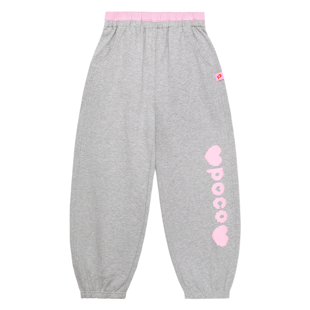 Puff-Print Colour-Block Joggers in Pencil Grey — flat lay