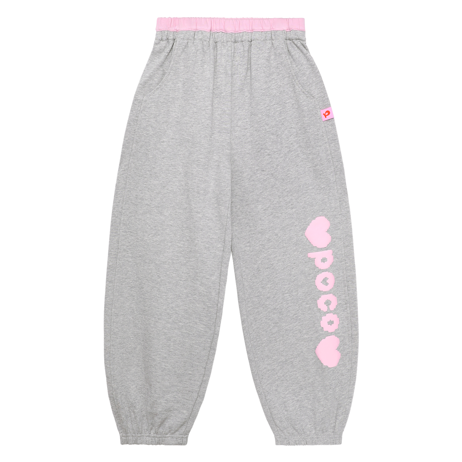 Puff-Print Colour-Block Joggers in Pencil Grey — flat lay