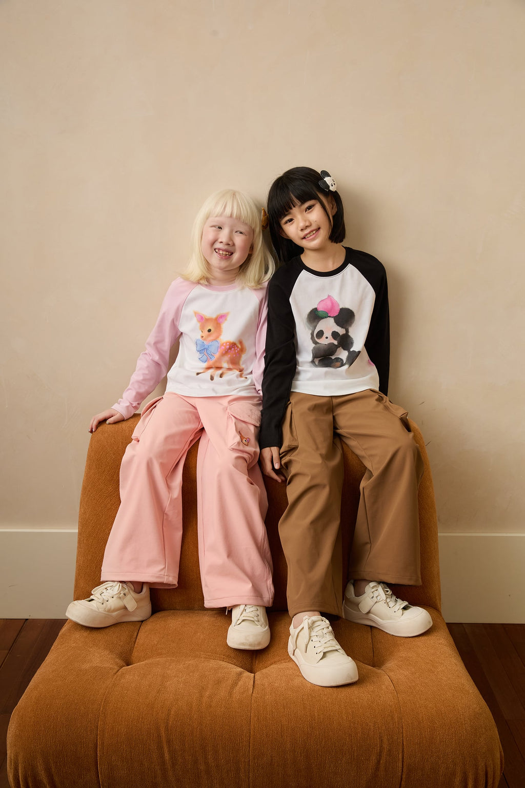 Ink-Wash Animals Raglan Long-Sleeve Tee by Poco Blush — hero view 2