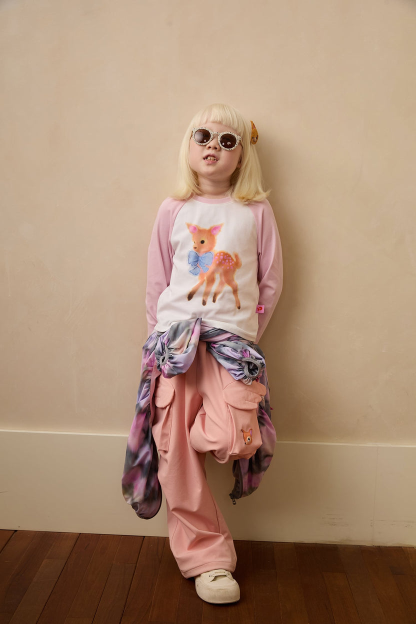 Ink-Wash Animals Raglan Long-Sleeve Tee by Poco Blush — hero view 3