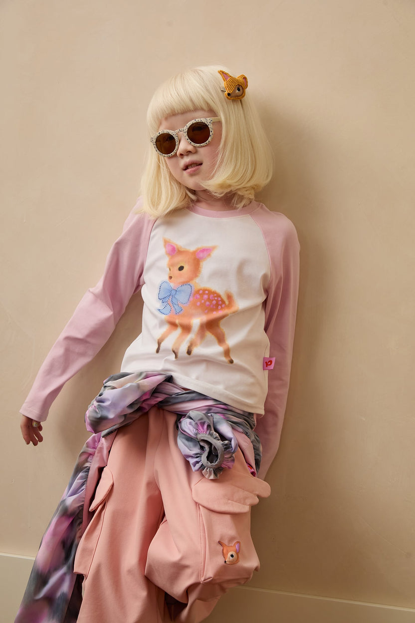 Ink-Wash Animals Raglan Long-Sleeve Tee by Poco Blush — hero view 4