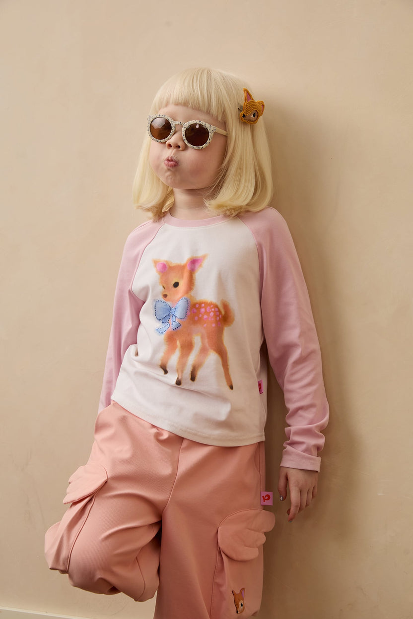 Ink-Wash Animals Raglan Long-Sleeve Tee by Poco Blush — hero view 5