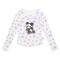 Ink-Wash Animals Layered Long-Sleeve Tee in Icing Blue — flat lay