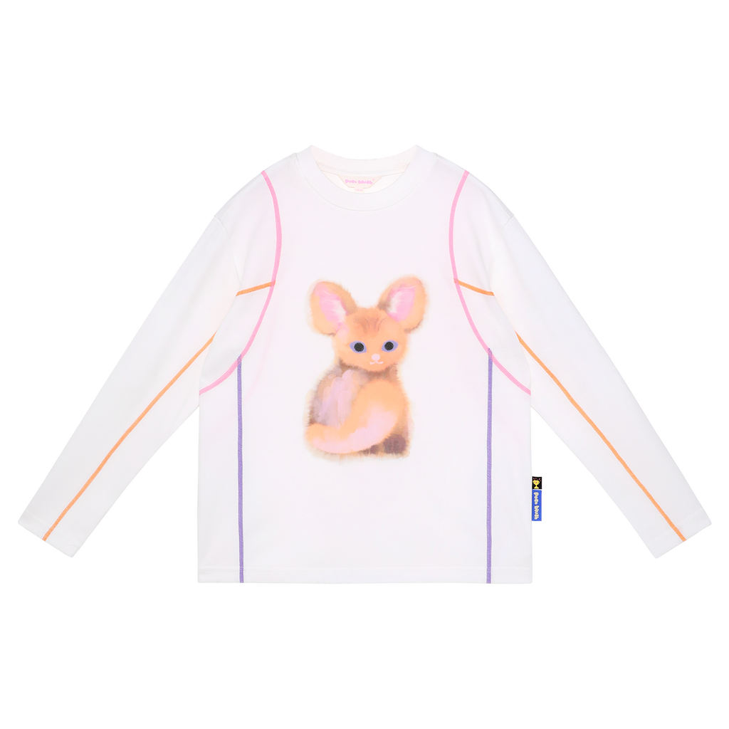 Autumn Ink-Wash Animals Tee in Soft Cream — flat lay