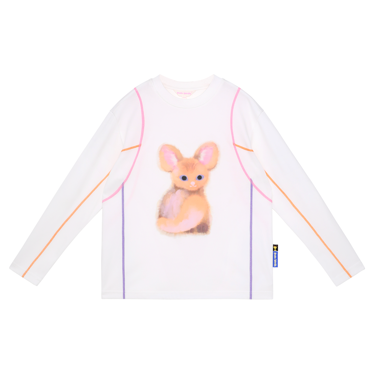 Autumn Ink-Wash Animals Tee in Soft Cream — flat lay