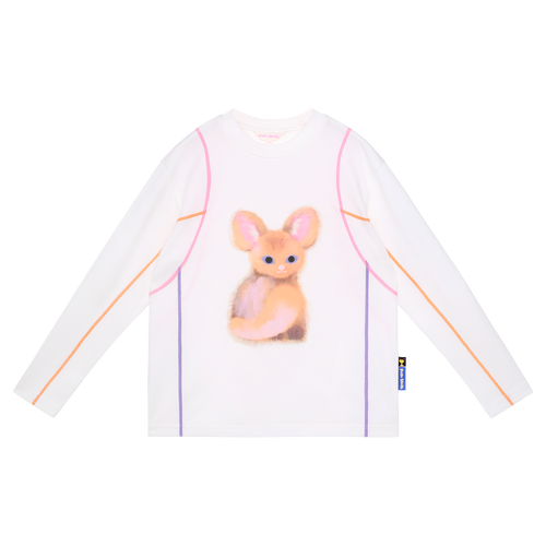 Autumn Ink-Wash Animals Tee in Soft Cream — flat lay