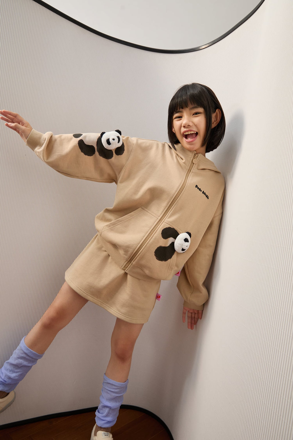 Ink-Wash Animals Hoodie Skort by Poco Blush — hero view 1