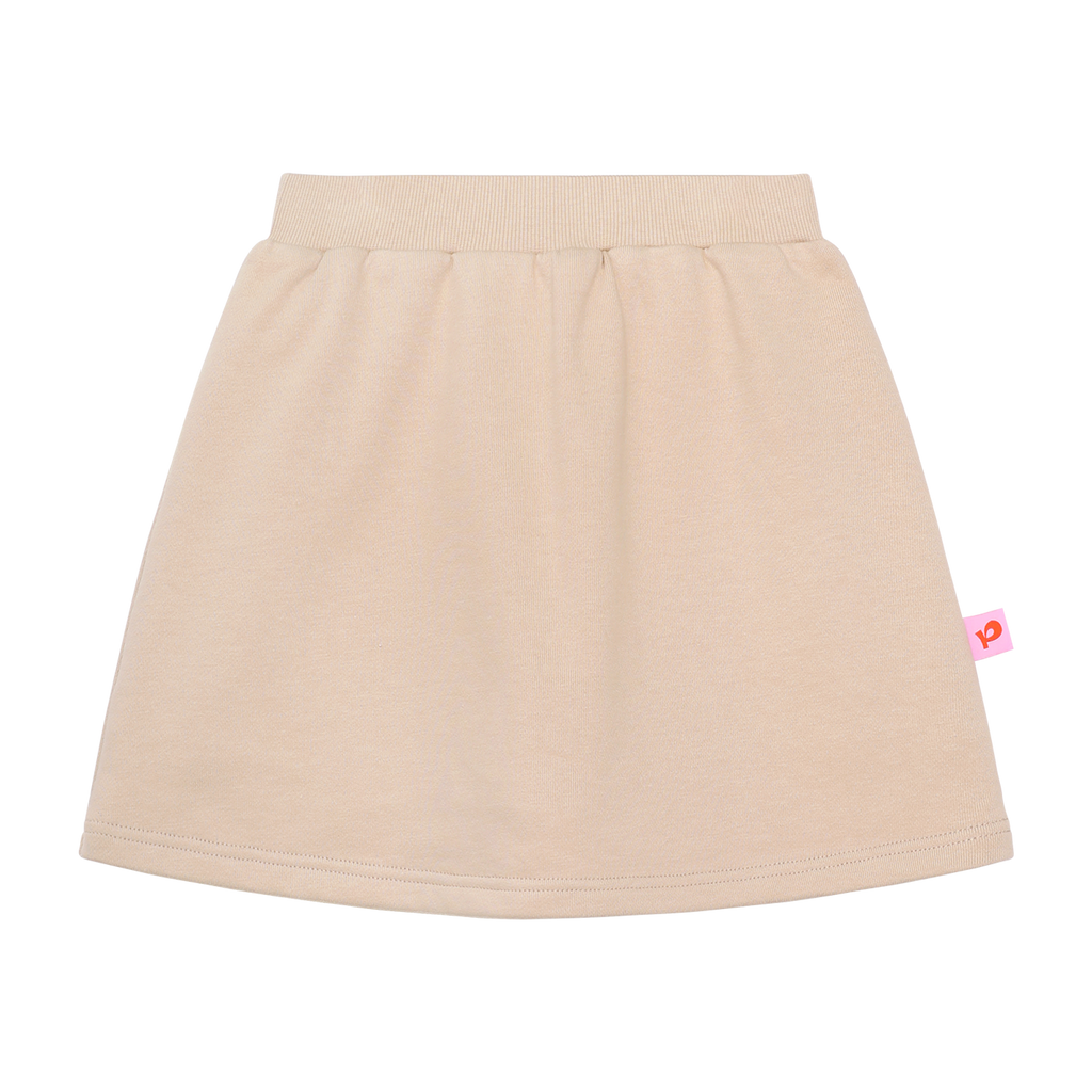 Ink-Wash Animals Hoodie Skort in Pale Ochre — flat lay