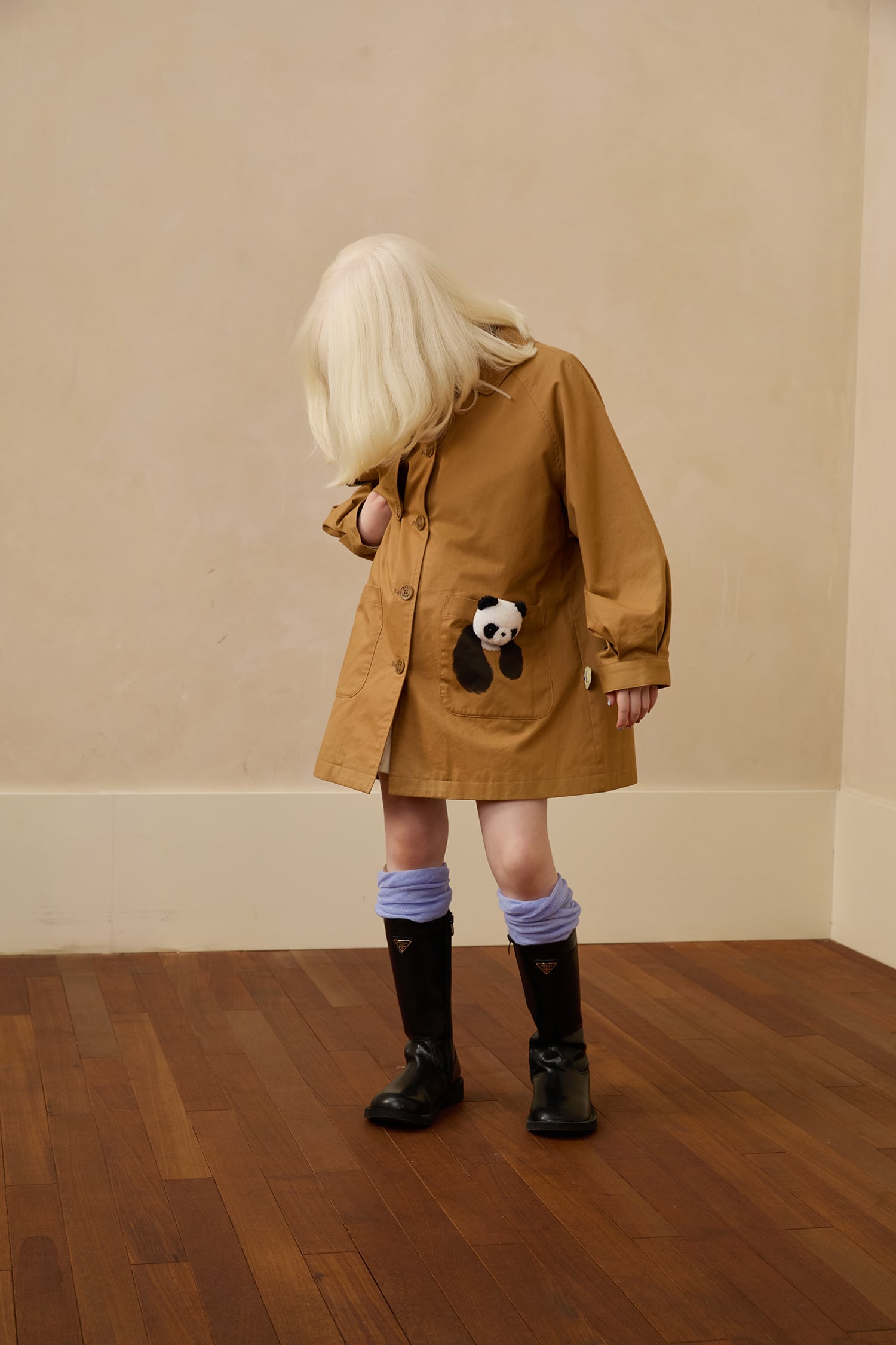 Ink-Wash Animals Character Trench Coat by Poco Blush — hero view 1