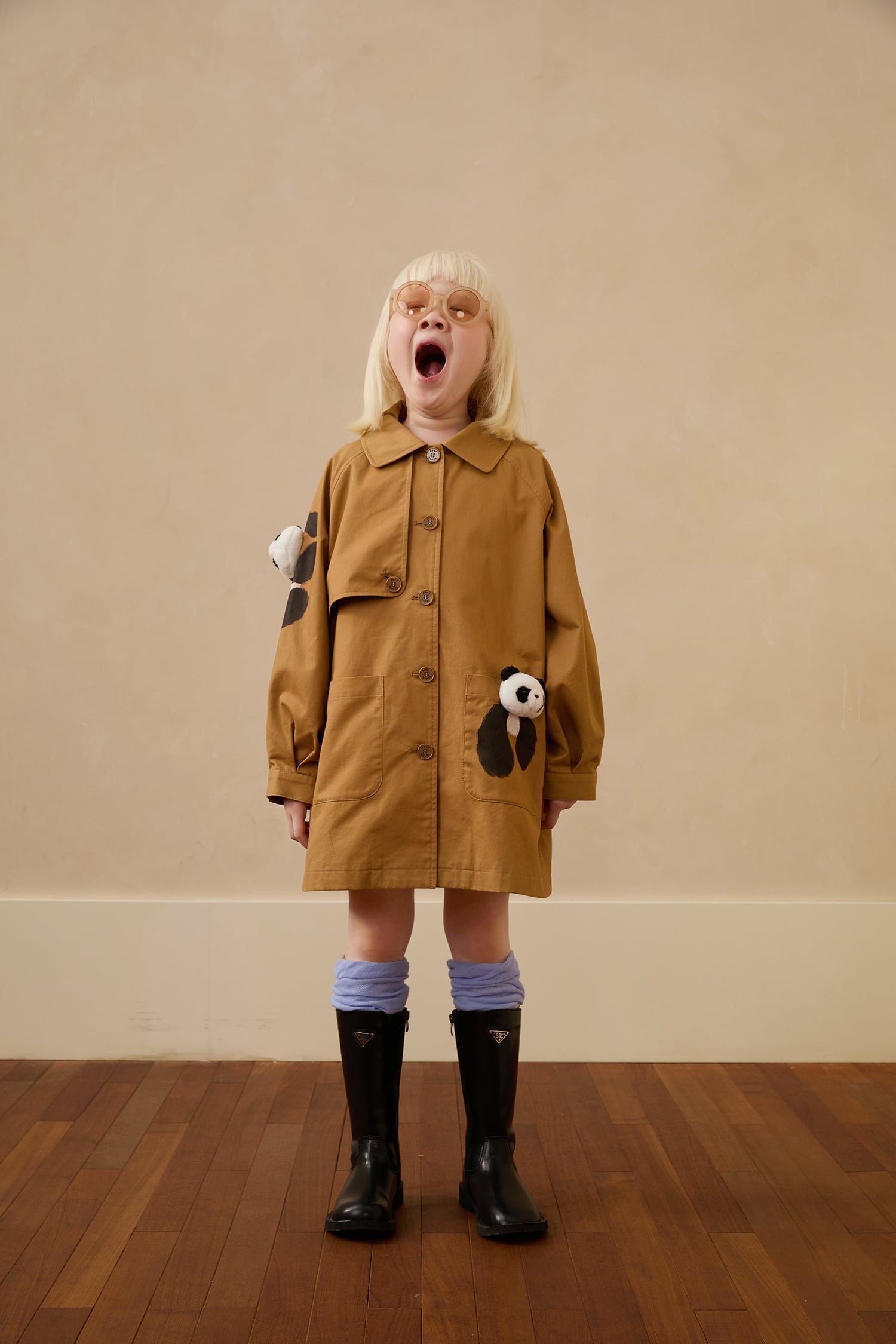 Ink-Wash Animals Character Trench Coat by Poco Blush — hero view 2