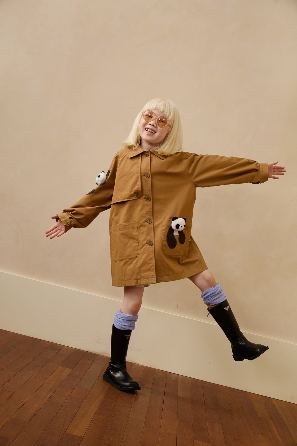 Ink-Wash Animals Character Trench Coat by Poco Blush — hero view 3