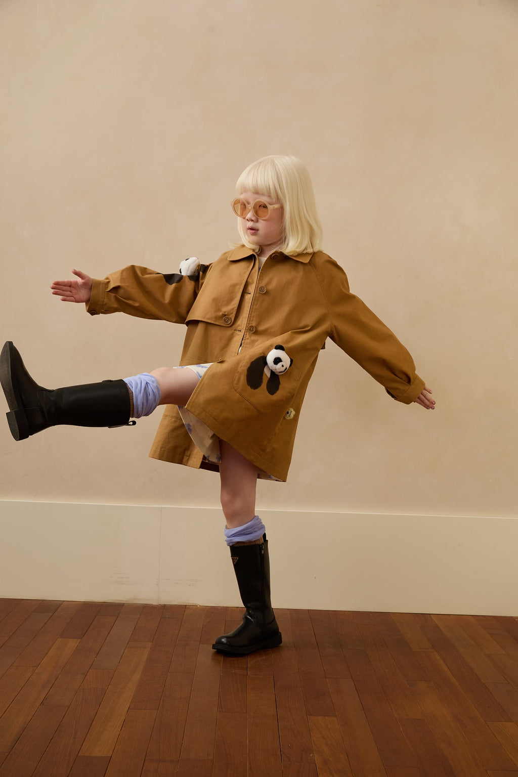 Ink-Wash Animals Character Trench Coat by Poco Blush — hero view 5