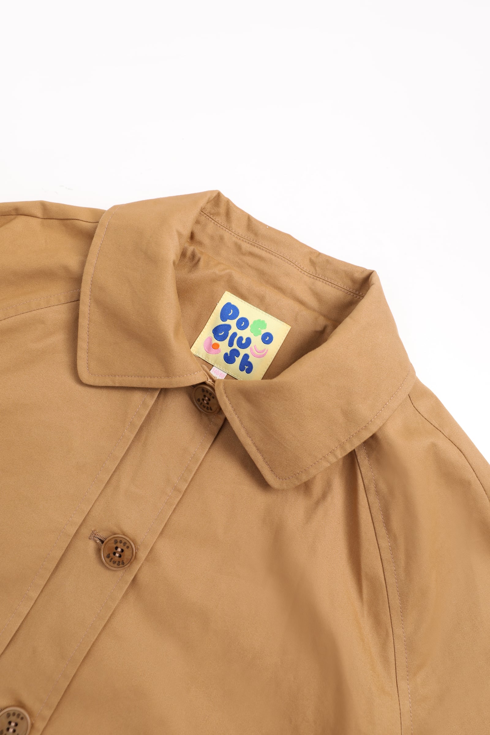 Ink-Wash Animals Character Trench Coat by Poco Blush — detail view 7