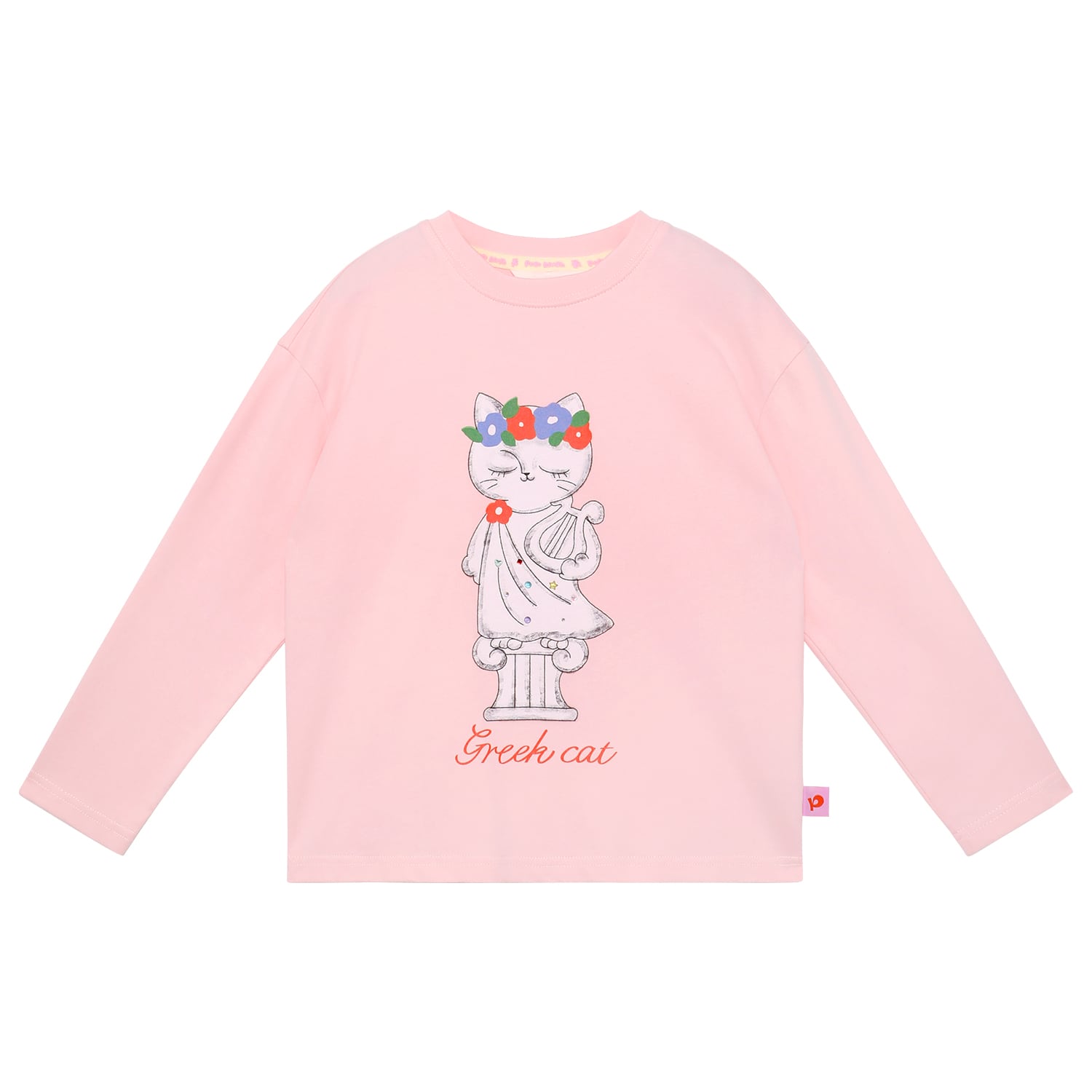 Greek Cat Crystal Tee by Poco Blush — flat view 6