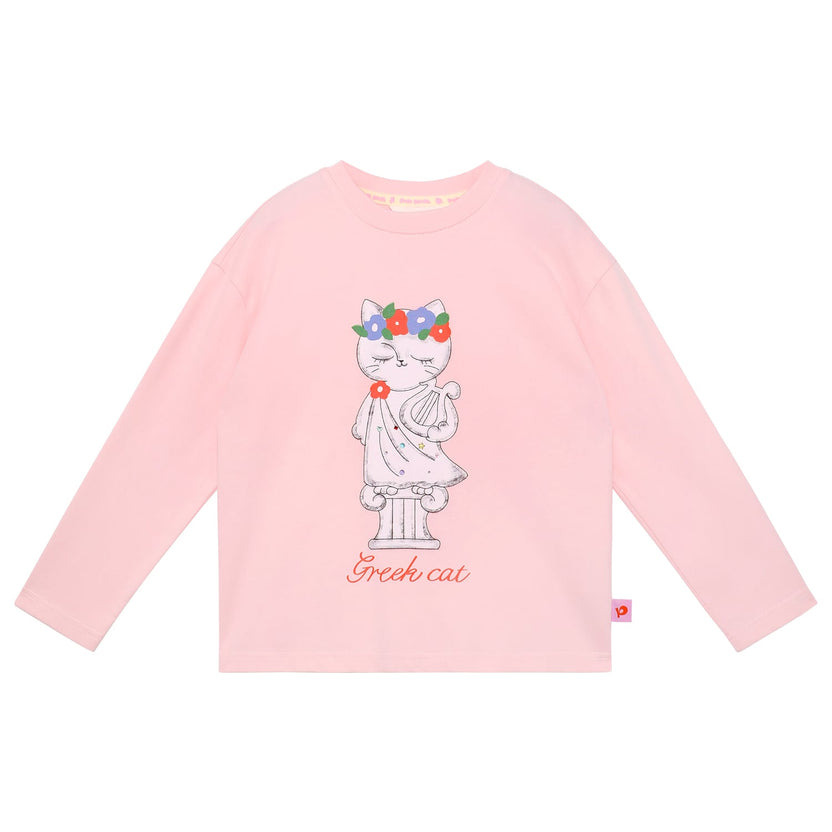 Greek Cat Crystal Tee by Poco Blush — flat view 6