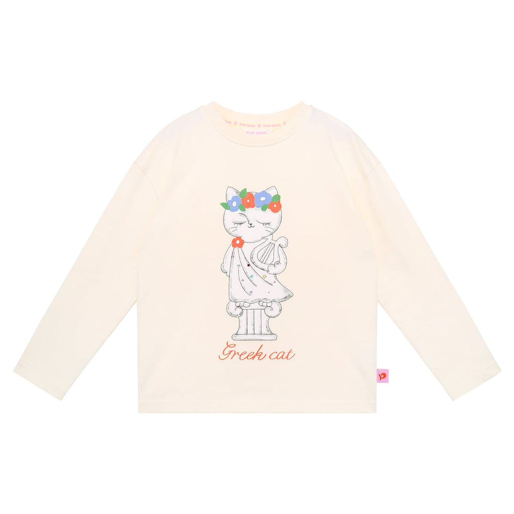 Greek Cat Crystal Tee by Poco Blush — flat view 7