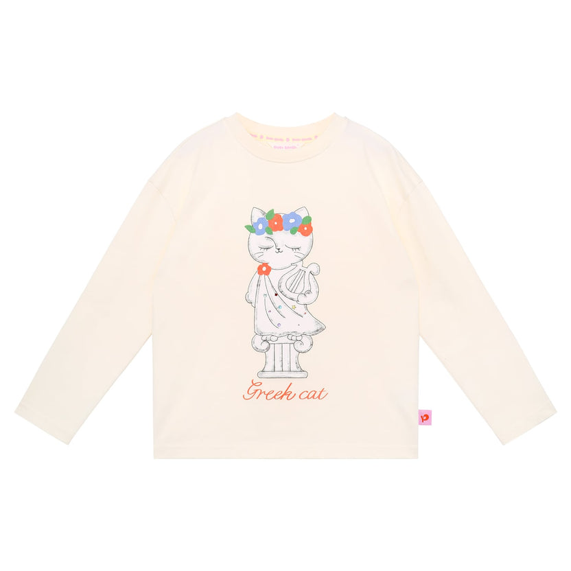 Greek Cat Crystal Tee by Poco Blush — flat view 7
