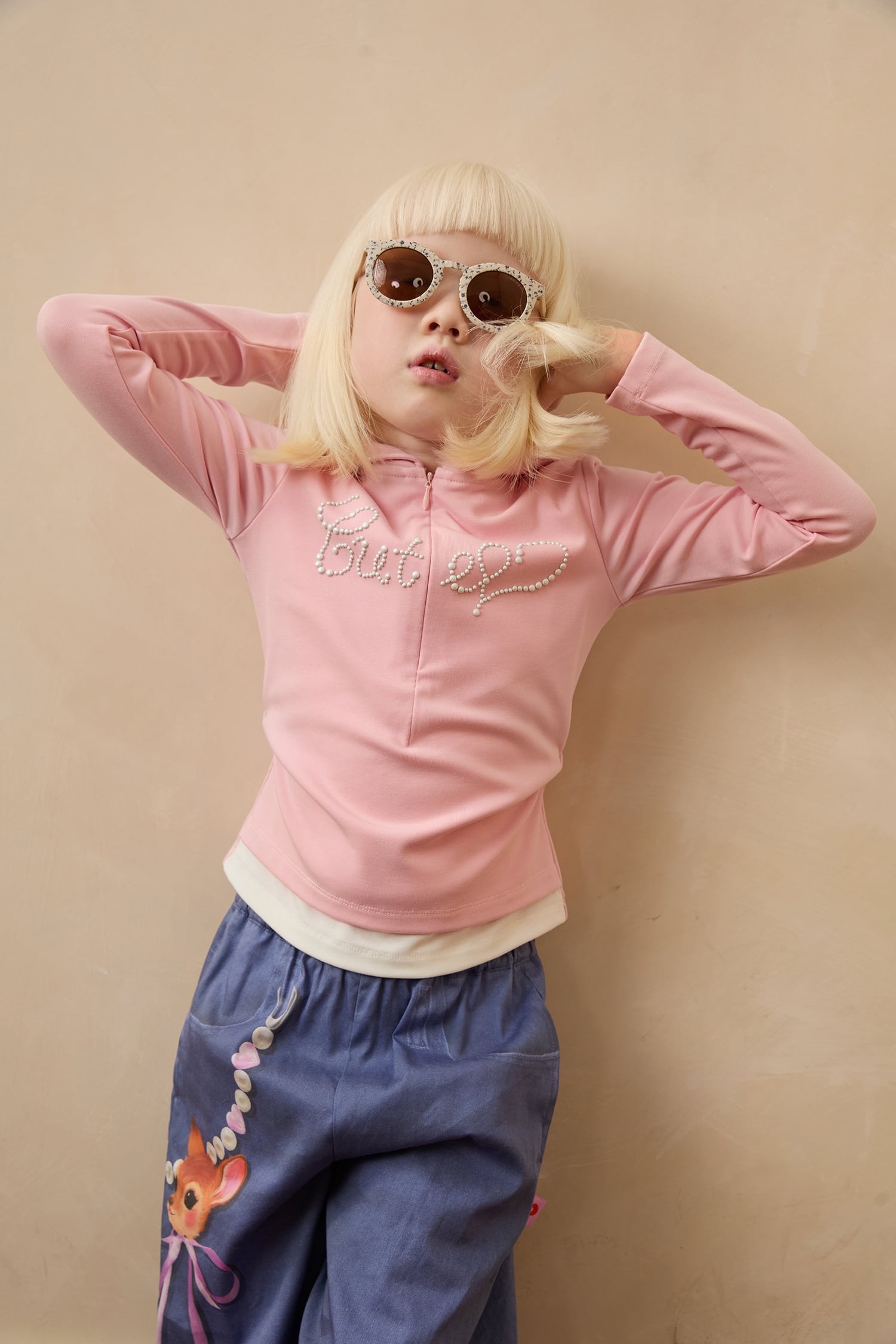 Beaded Layered Knit Top by Poco Blush — hero view 4
