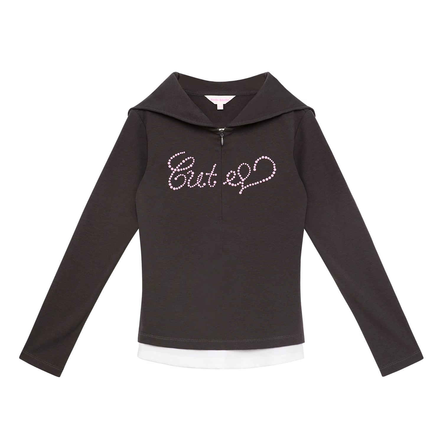 Beaded Layered Knit Top by Poco Blush — flat view 6