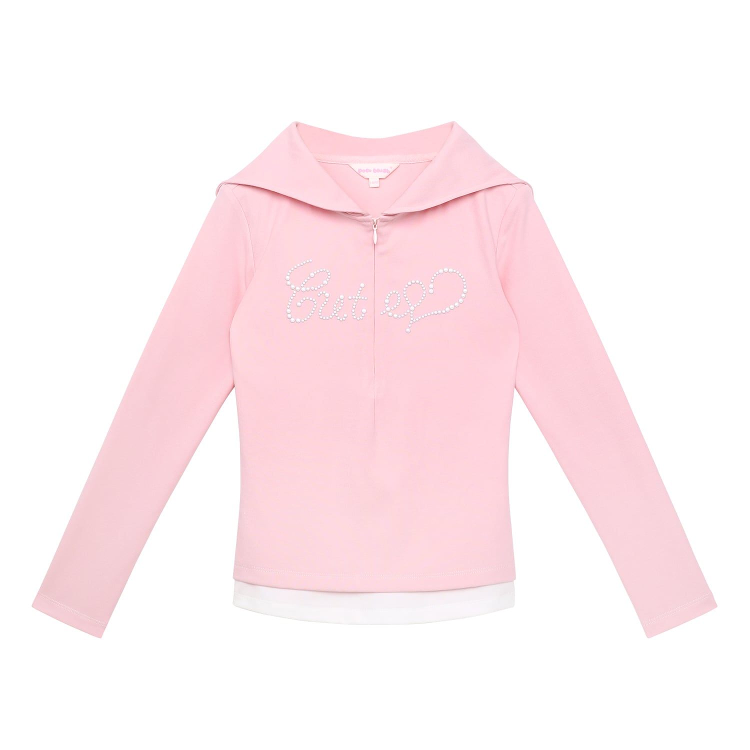 Beaded Layered Knit Top by Poco Blush — flat view 7