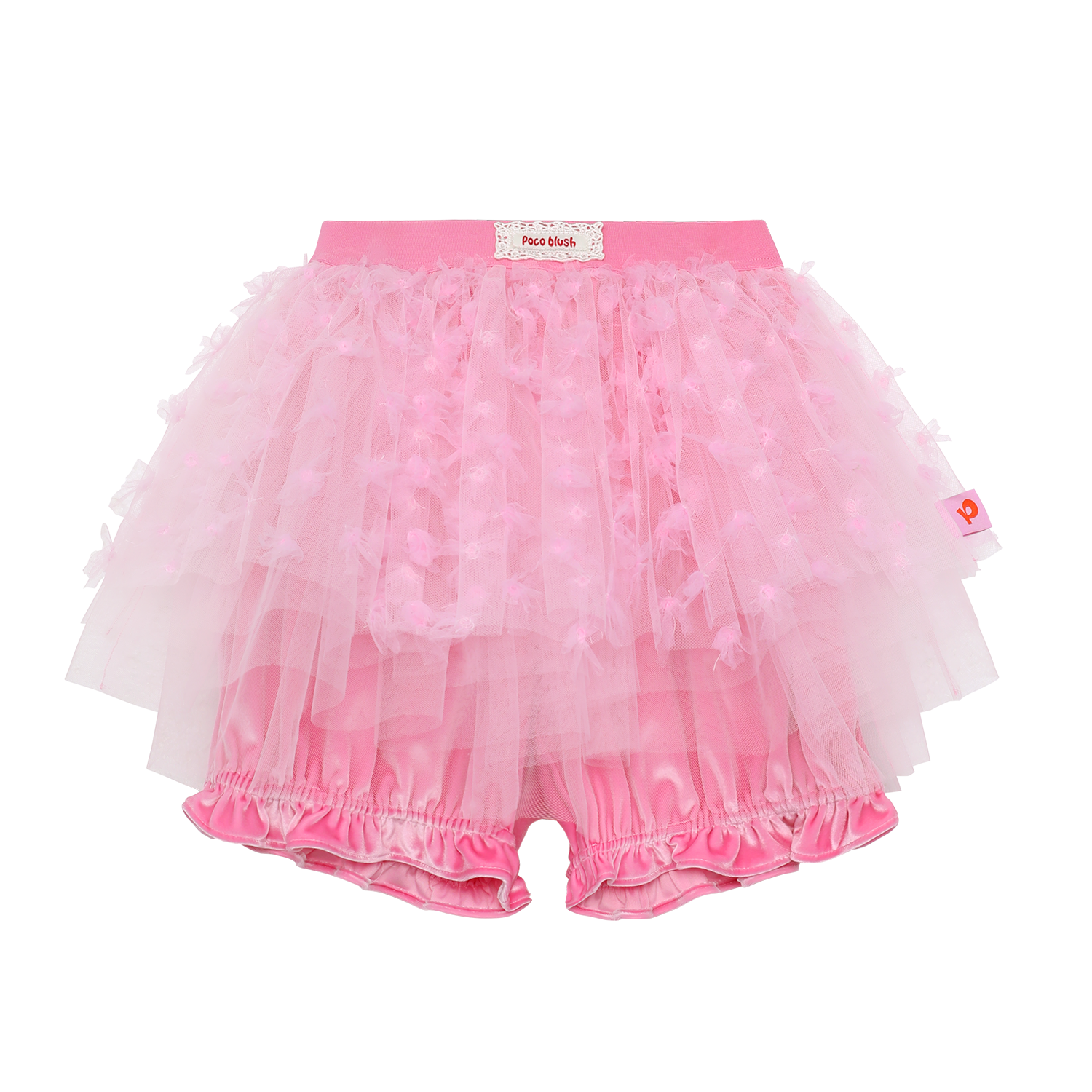 Tulle Puff Skort in Cream Yellow — flat lay