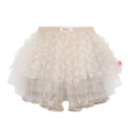 Tulle Puff Skort in Peach Blossom — flat lay