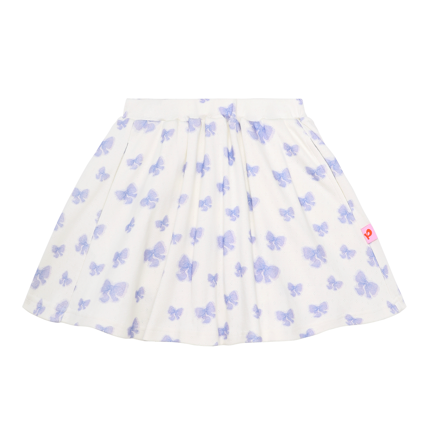 Ink-Wash Animals Printed Skort in Icing Blue — flat lay