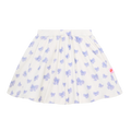 Ink-Wash Animals Printed Skort in Icing Blue — flat lay