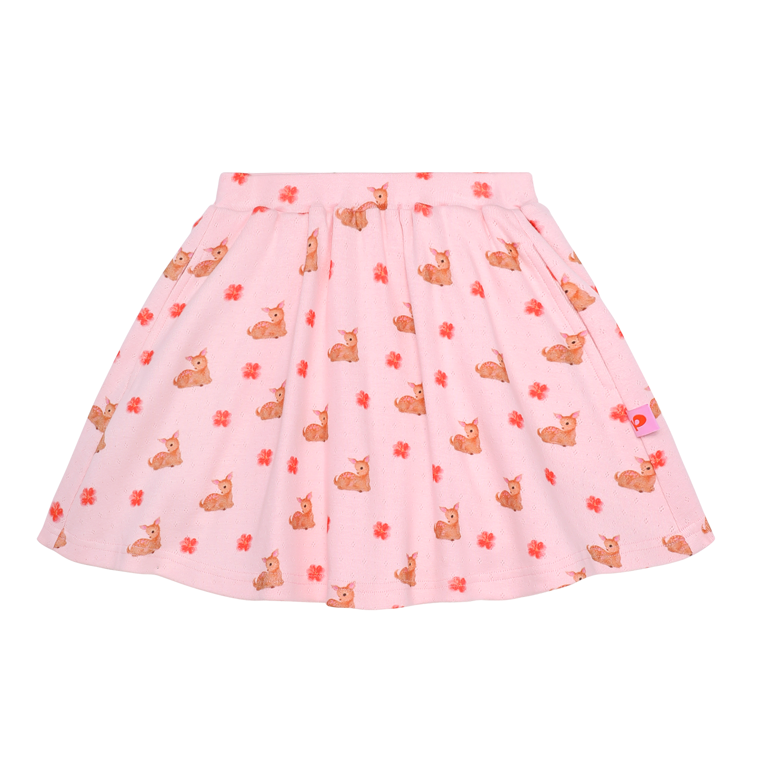 Ink-Wash Animals Printed Skort in Lotus Pink — flat lay