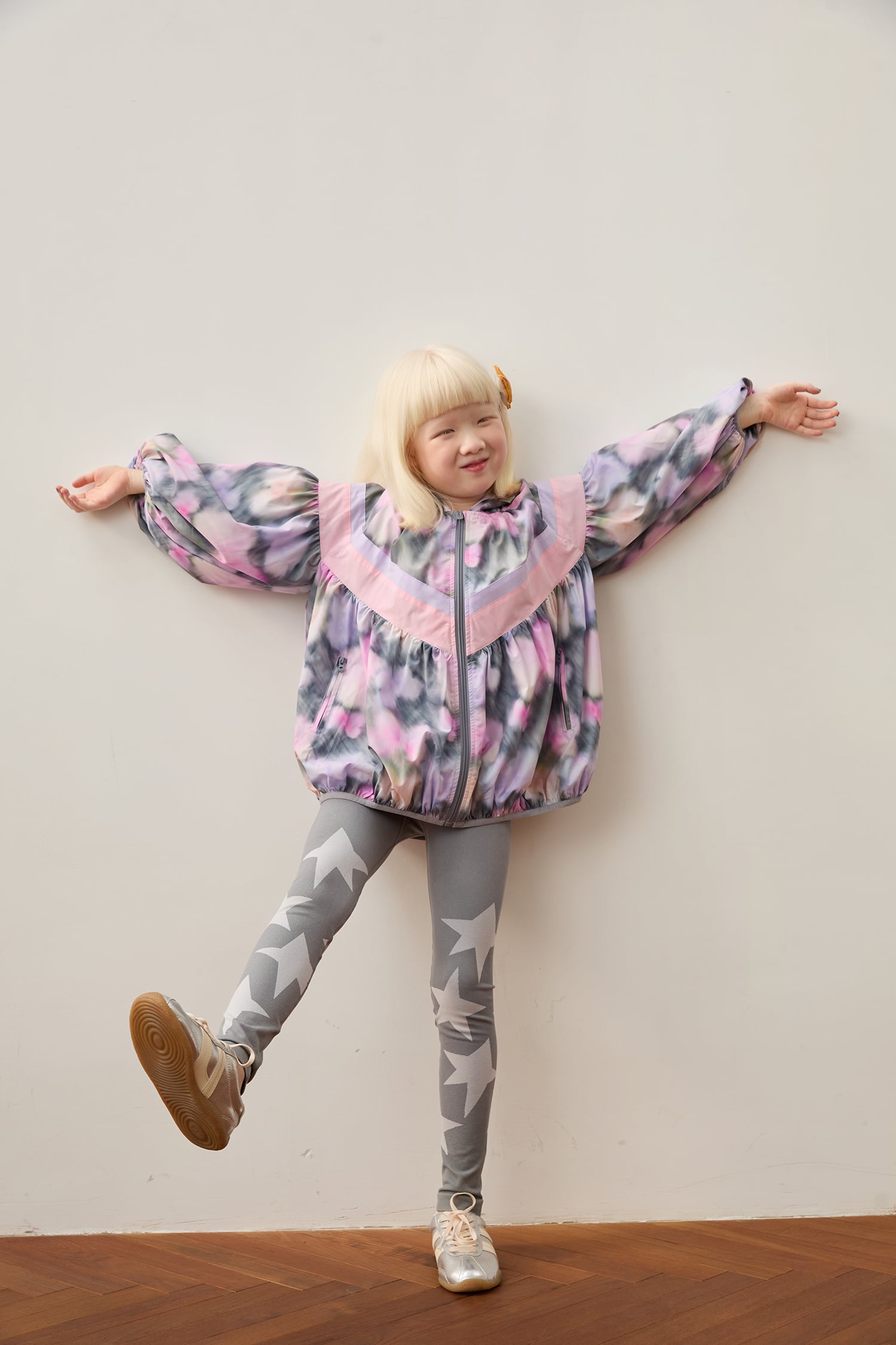 Ink-Wash Animals Colour-Block Jacket by Poco Blush — hero view 1
