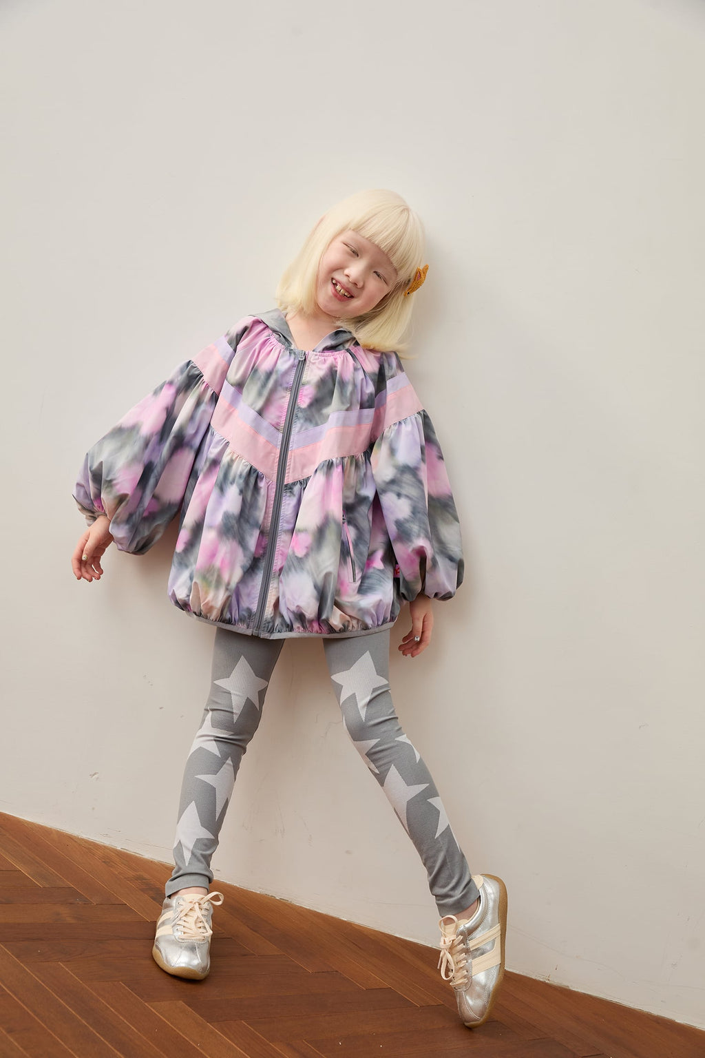 Ink-Wash Animals Colour-Block Jacket by Poco Blush — hero view 2