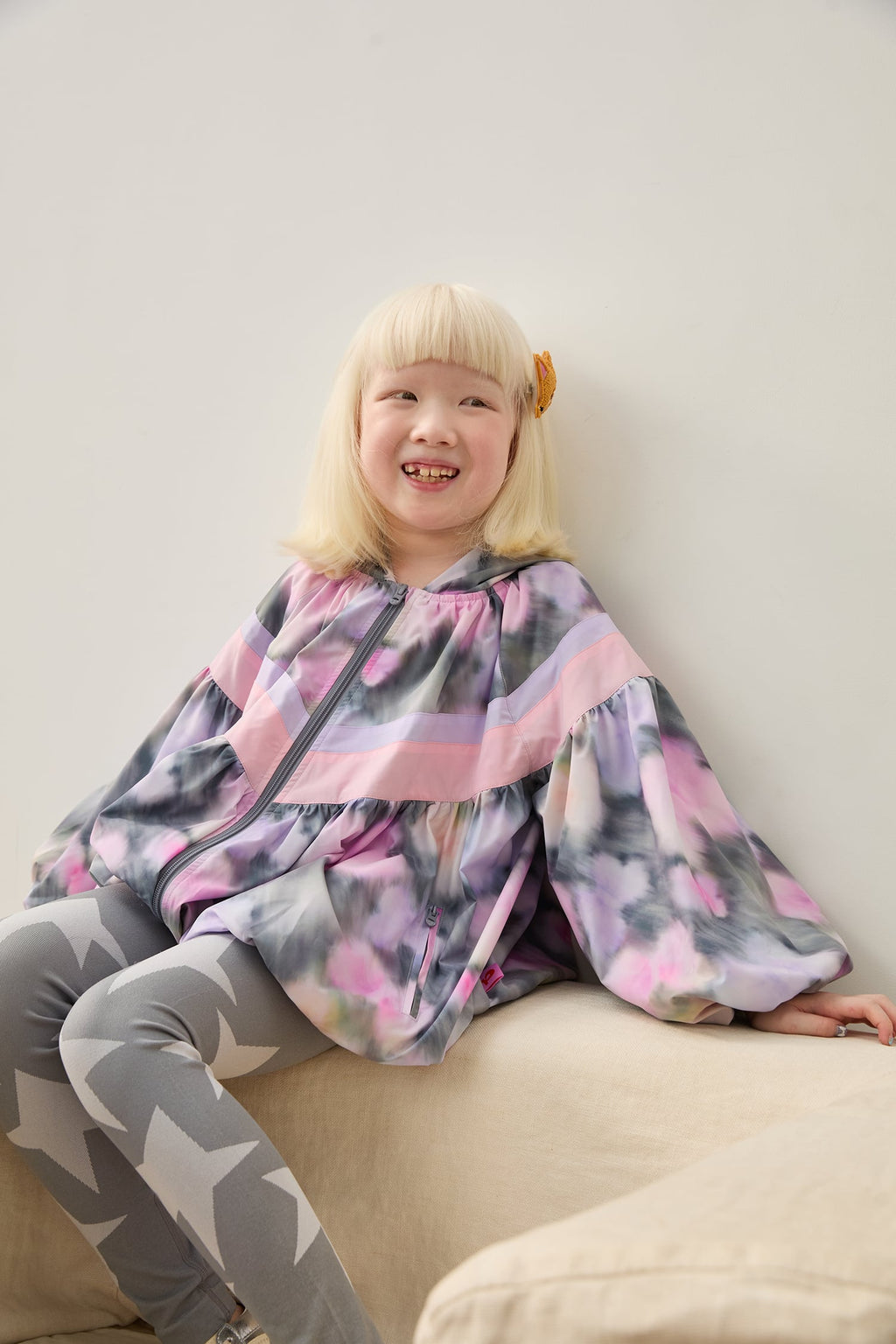 Ink-Wash Animals Colour-Block Jacket by Poco Blush — hero view 3