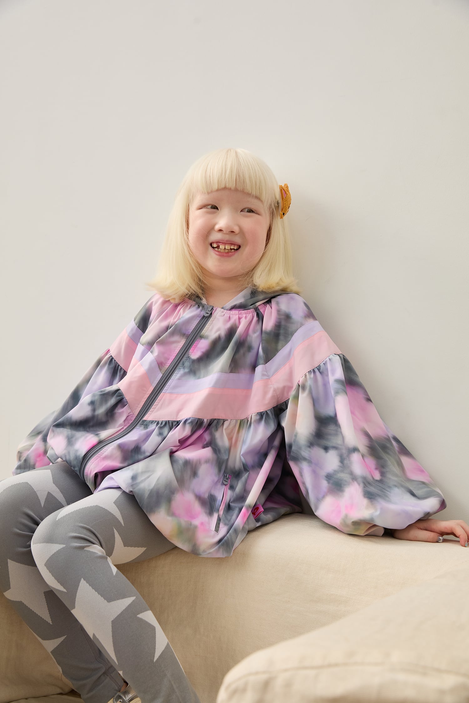 Ink-Wash Animals Colour-Block Jacket by Poco Blush — hero view 3