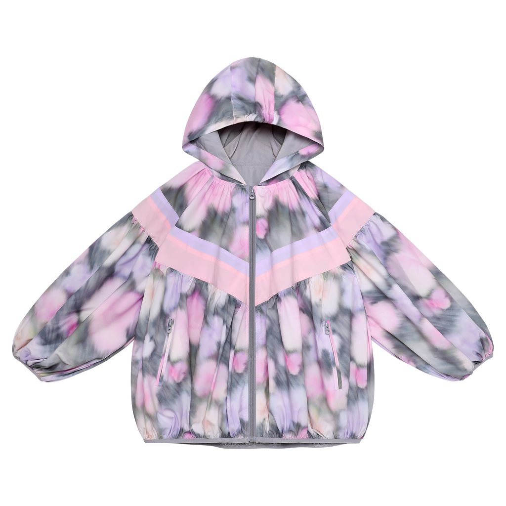 Ink-Wash Animals Colour-Block Jacket in Multicolour — flat lay