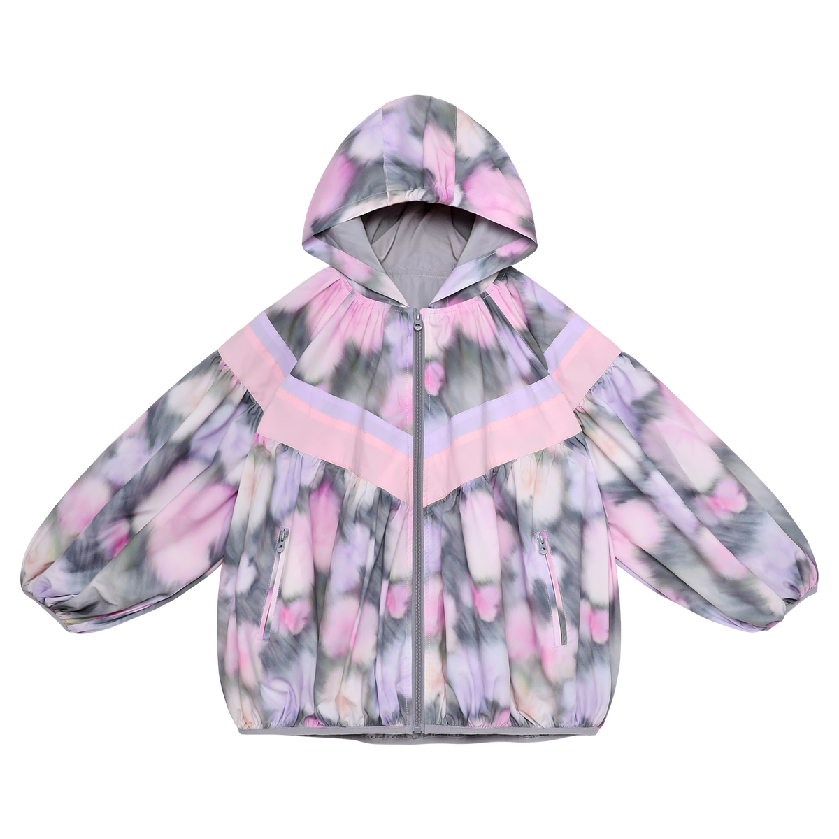 Ink-Wash Animals Colour-Block Jacket in Multicolour — flat lay