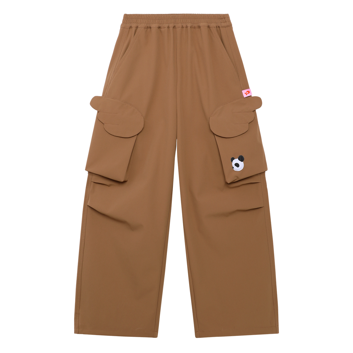 Wing-Pocket Cargo Trousers in Caramel Brown — flat lay