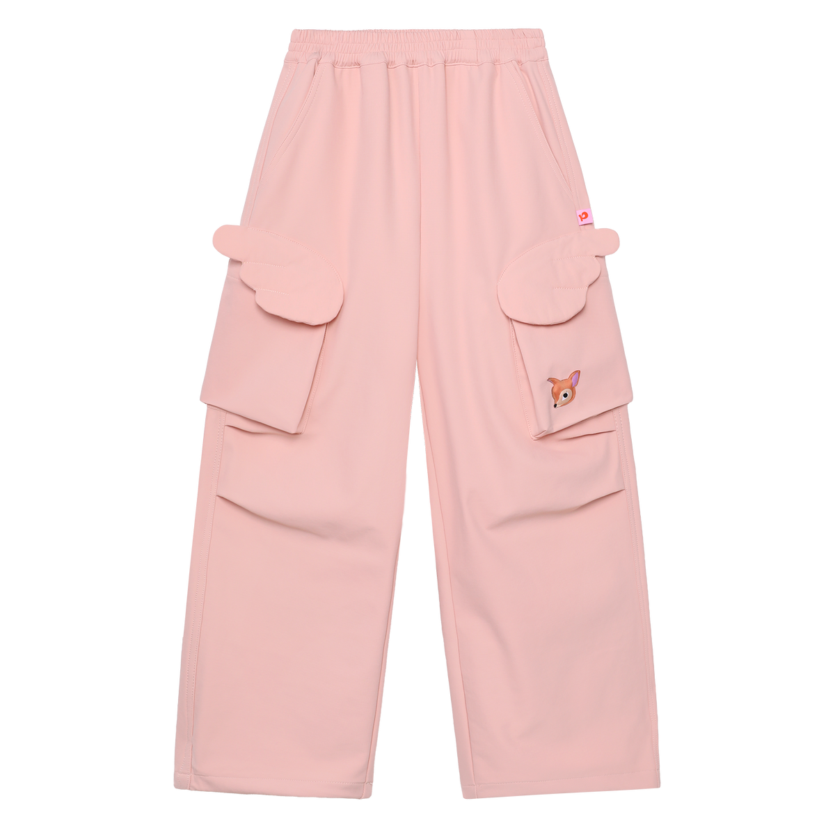 Wing-Pocket Cargo Trousers in Coral Pink — flat lay