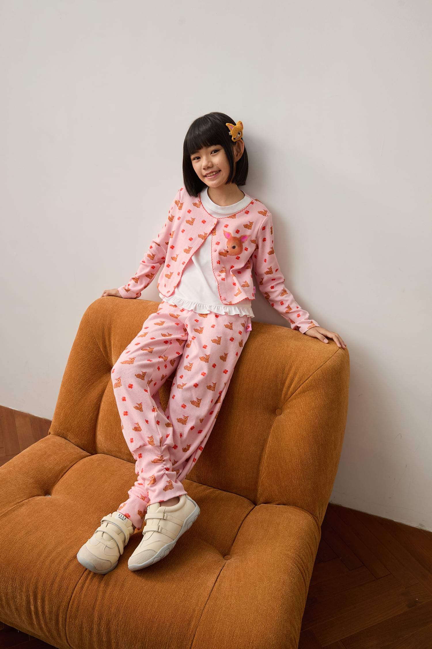 Ink-Wash Animals Barrel-Leg Trousers by Poco Blush — hero view 3