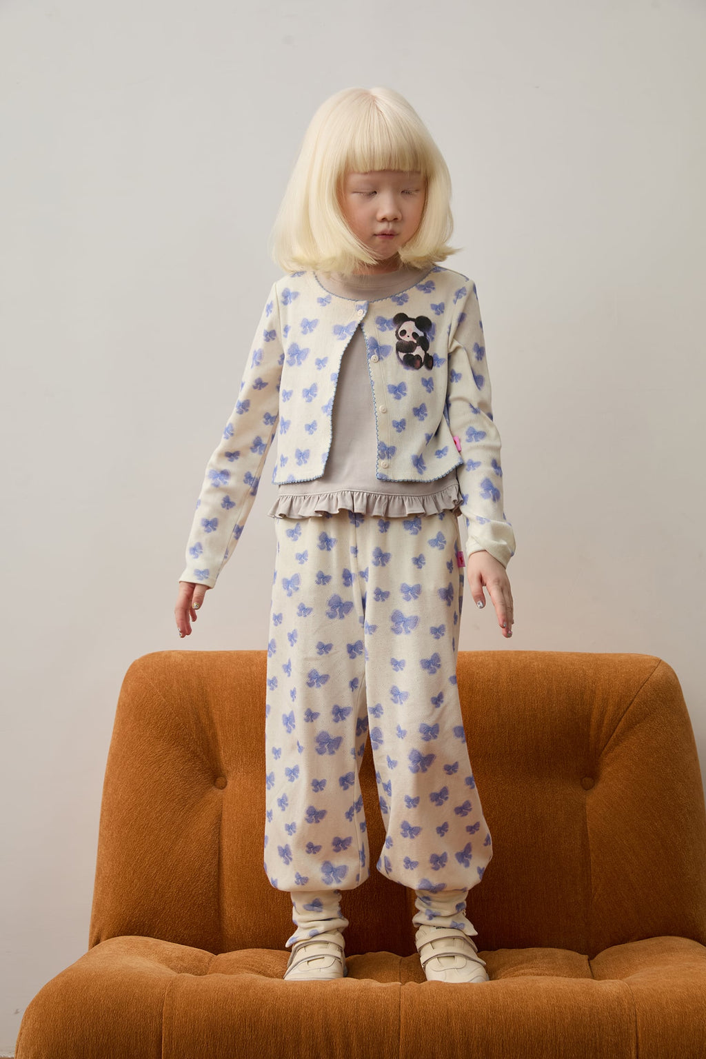 Ink-Wash Animals Barrel-Leg Trousers by Poco Blush — hero view 4