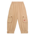 Washed Bow Cargo Trousers in Chestnut Brown — flat lay