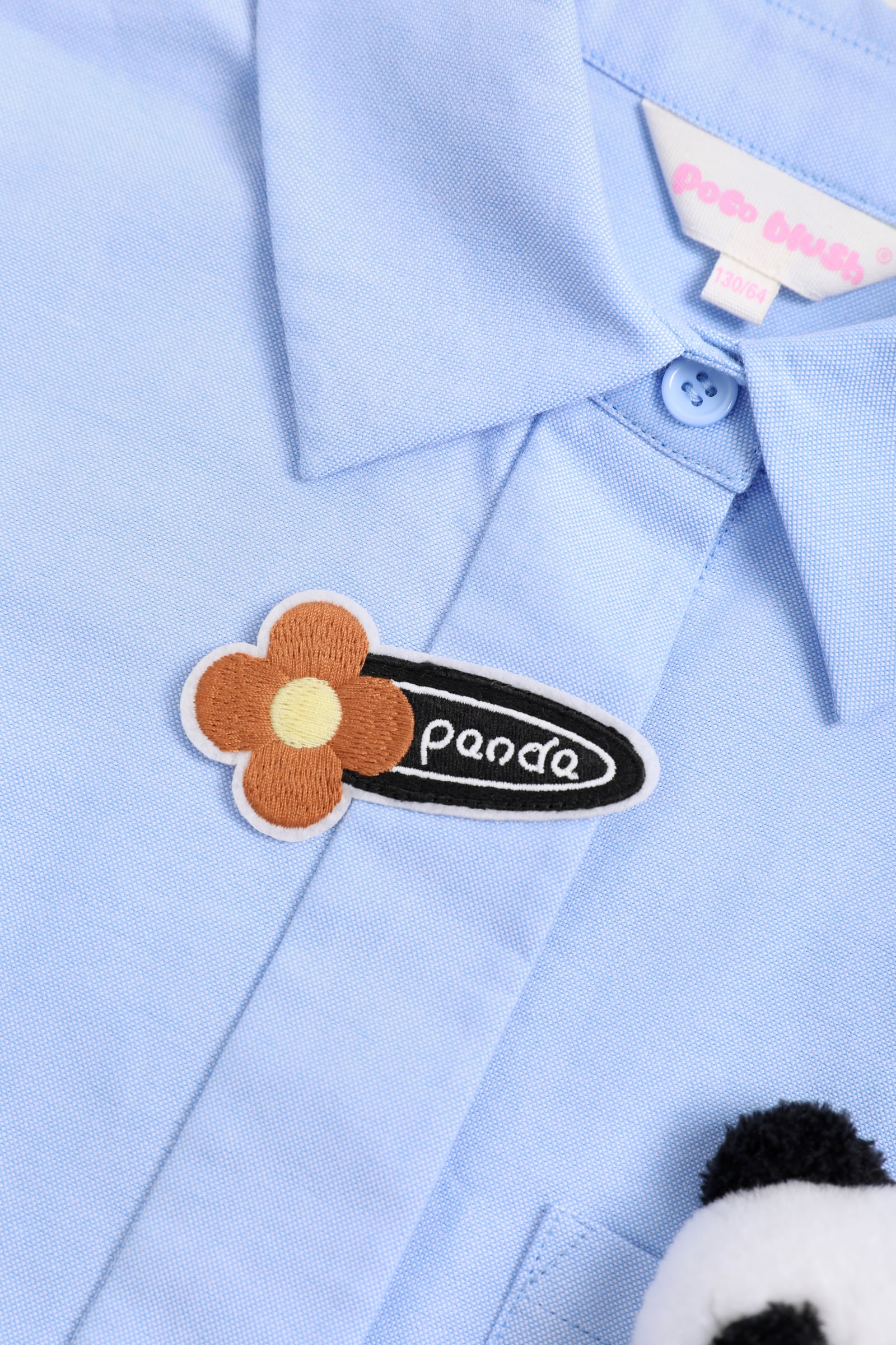 Panda Pleated Shirt Dress by Poco Blush — detail view 8