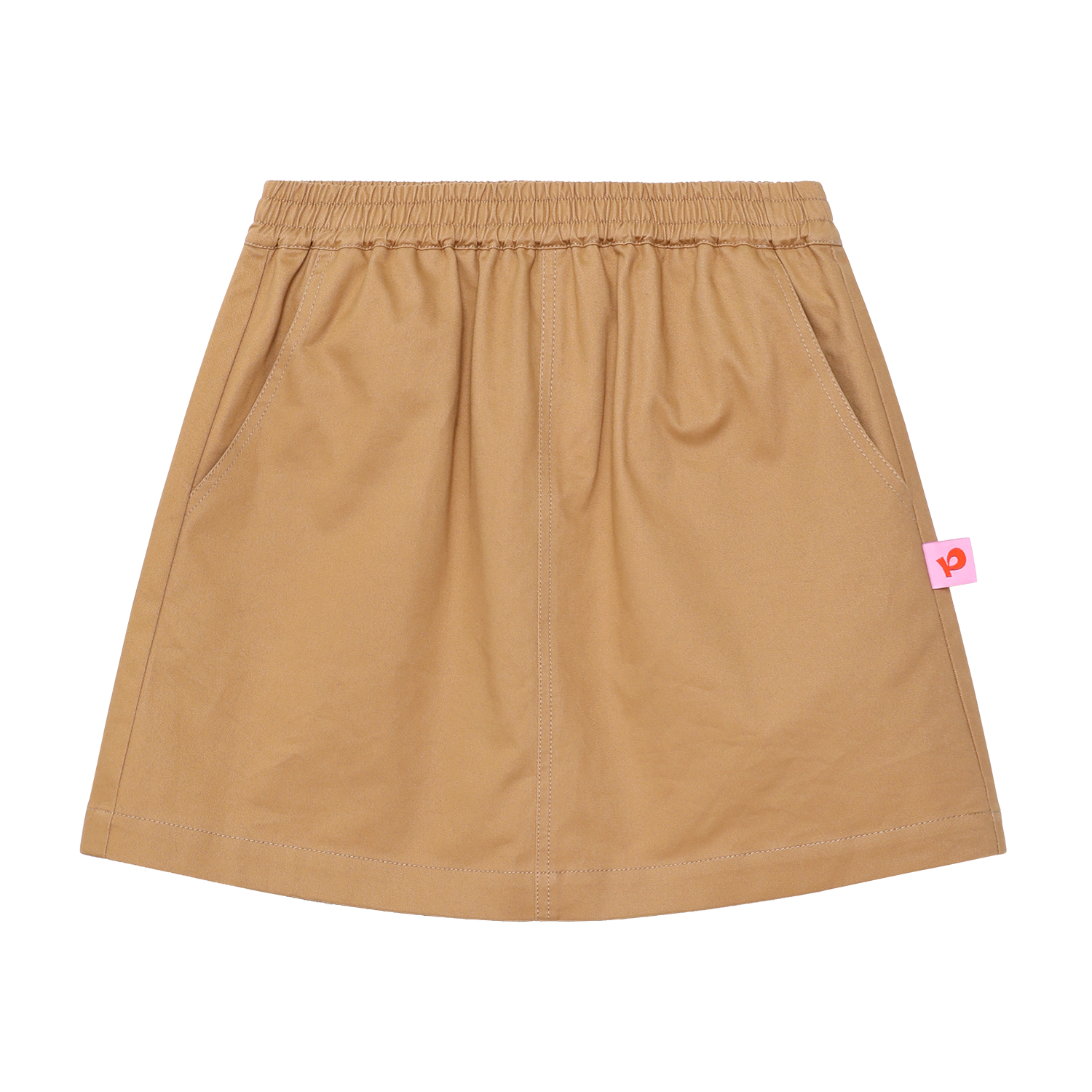 Caramel A-Line Skort in Caramel Brown — flat lay