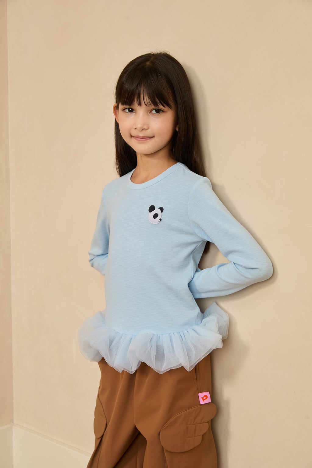 Tulle-Hem Long-Sleeve Top by Poco Blush — hero view 5