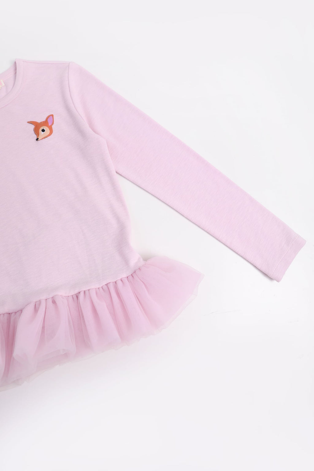 Tulle-Hem Long-Sleeve Top by Poco Blush — detail view 12