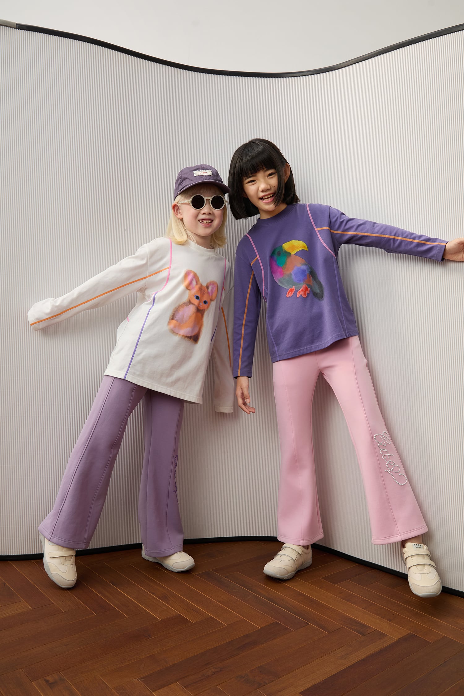 Beaded Knit Flare Trousers by Poco Blush — hero view 3