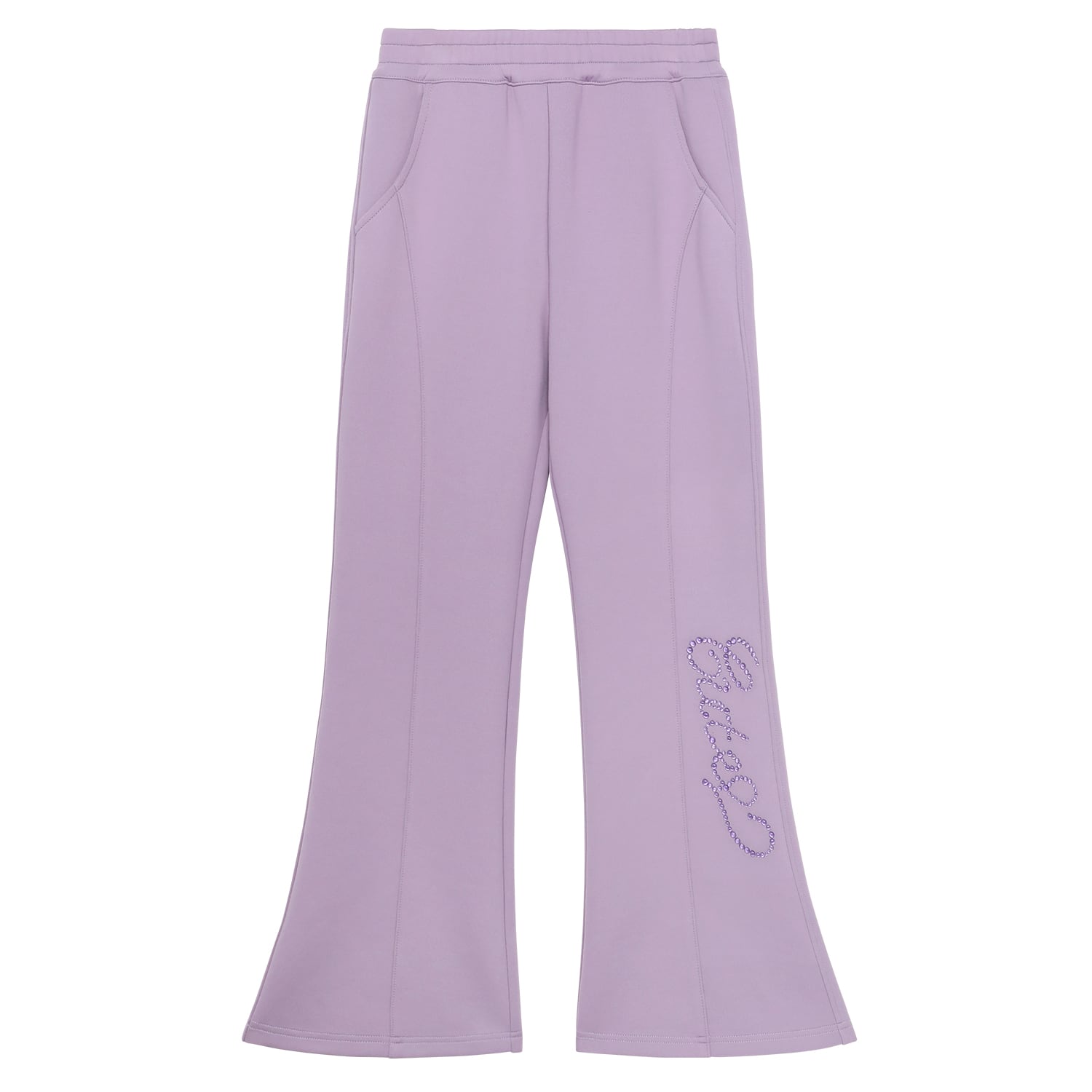 Beaded Knit Flare Trousers by Poco Blush — flat view 6