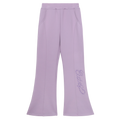 Beaded Knit Flare Trousers in Grape Purple — flat lay