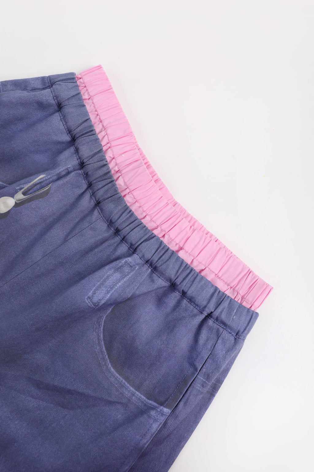 Hand-Painted Denim Balloon Trousers by Poco Blush — detail view 7