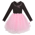 Crystal Tulle Dress in Ink Black — flat lay